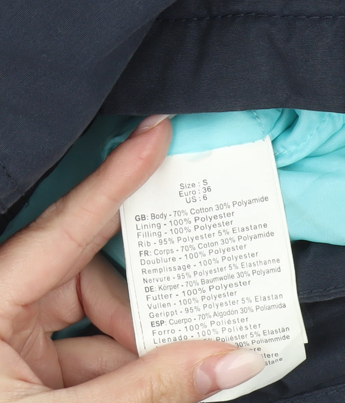 Bench Womens Blue Small Hooded Puffer Jacket Coat