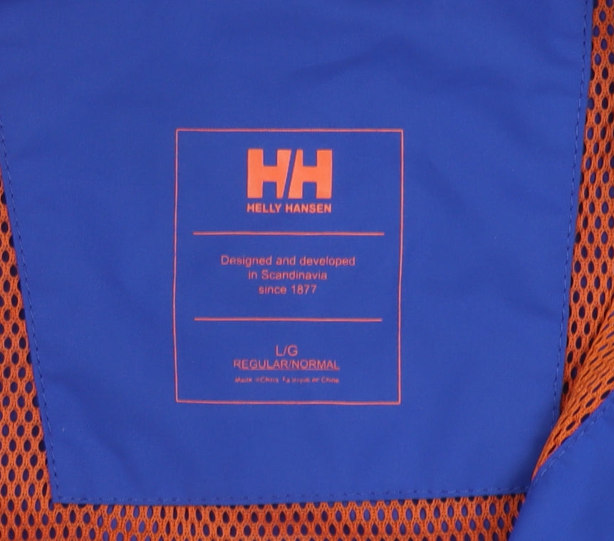 Helly Hansen Men’s Blue Waterproof Jacket L Regular Outdoor Rain Coat