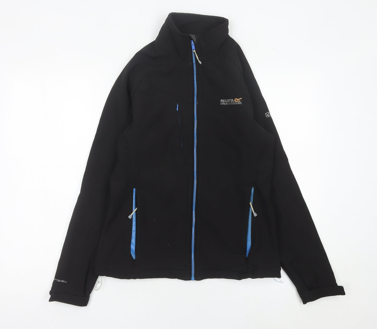 Regatta Womens Black Softshell Jacket UK 10 Outdoor Hiking Coat