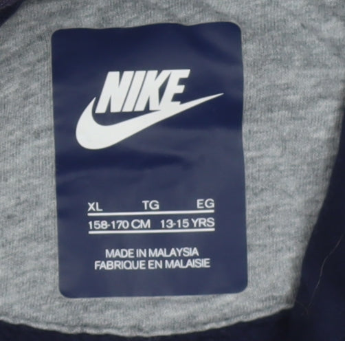 Nike Boys Blue Pullover Hoodie XL 13-14 Years Fleece Sweatshirt