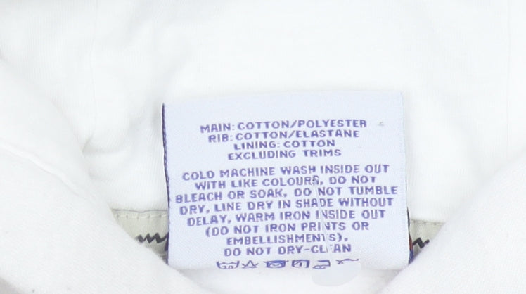 Champion Womens White XS Pullover Hoodie Logo Print Long Sleeve