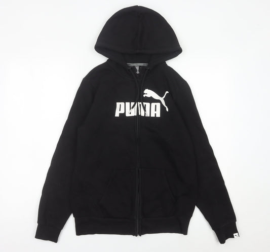 Puma Womens Black Full Zip Hoodie Size 12 Logo Sportswear