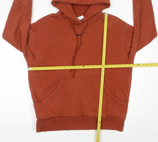 Nike Mens Brown Pullover Hoodie Small Logo Regular Fit