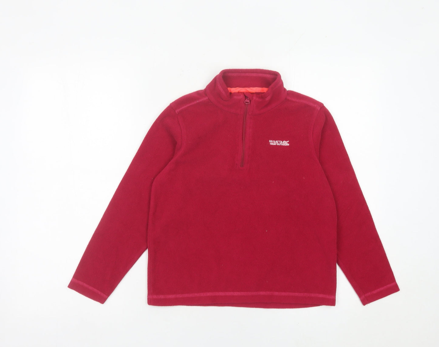 Regatta Girls Red Fleece Sweatshirt 11-12Y 1/4 Zip Outdoor Pullover