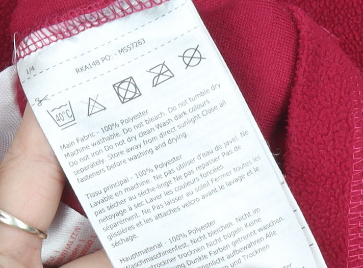 Regatta Girls Red Fleece Sweatshirt 11-12Y 1/4 Zip Outdoor Pullover