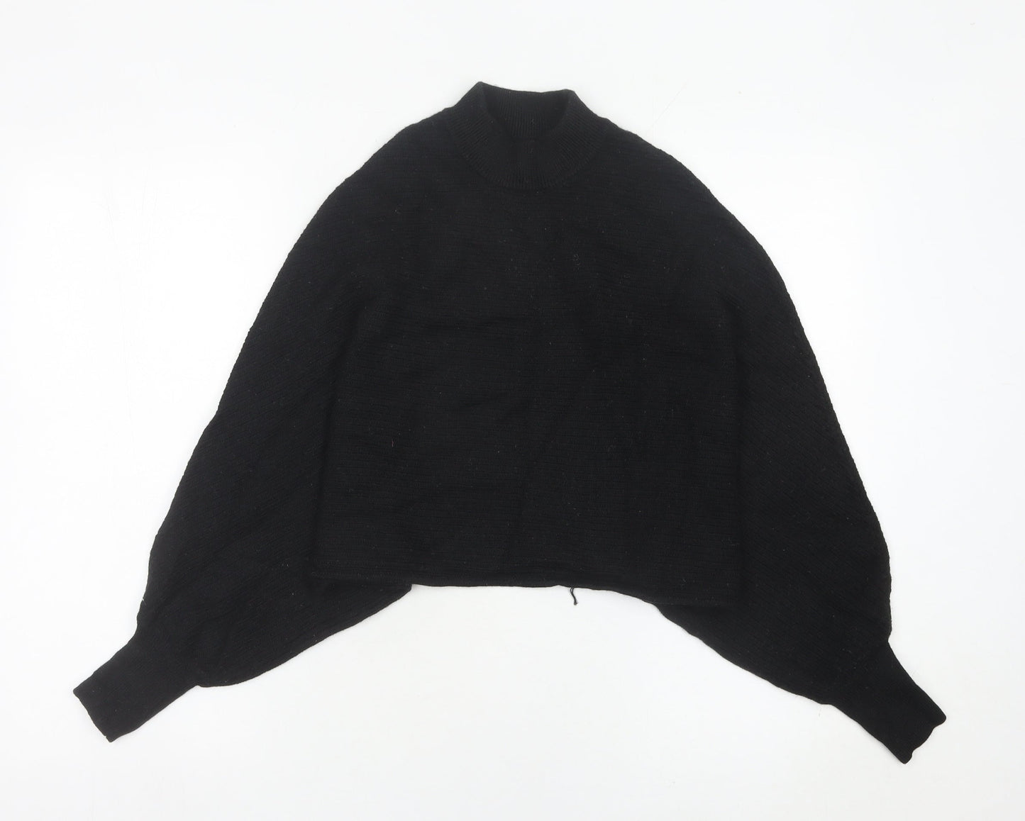 AllSaints Women’s Black XS Merino Wool Mock Neck Jumper