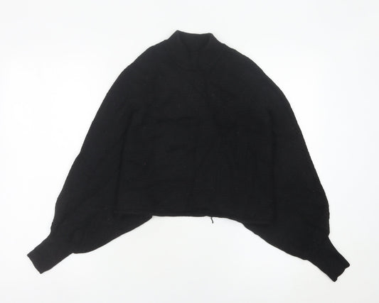 AllSaints Women’s Black XS Merino Wool Mock Neck Jumper