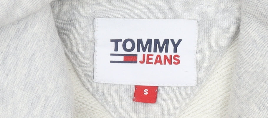 Tommy Jeans Men’s Grey Pullover Hoodie Small Logo Cotton