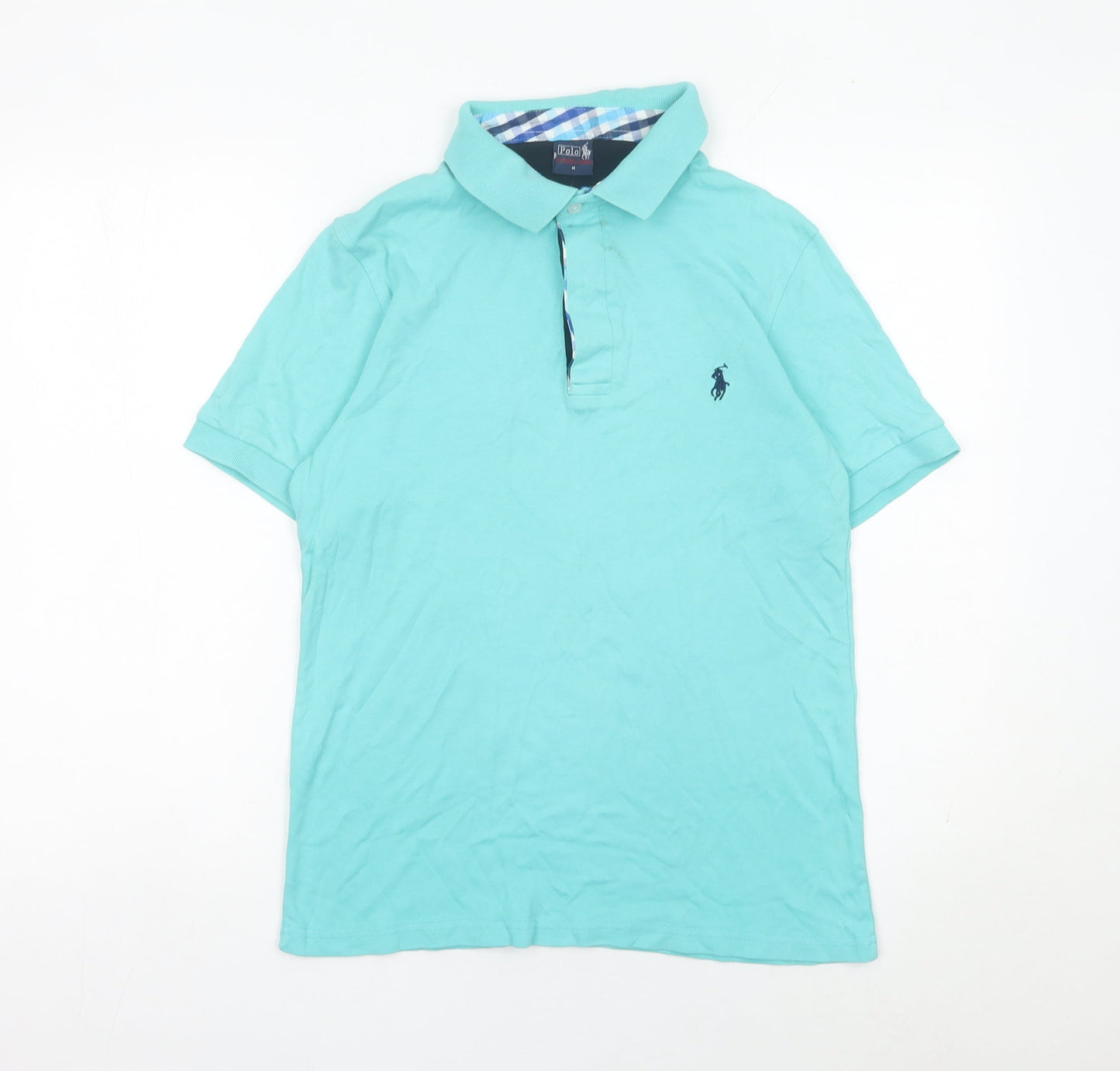 Ralph Lauren Men’s Blue Polo Shirt Size M Cotton Short Sleeve