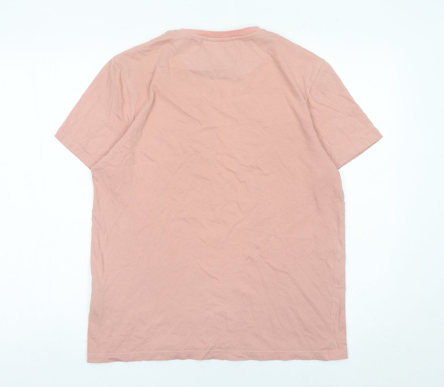 Lyle & Scott Men's Pink Cotton Logo T-Shirt Size M Casual Crew Neck