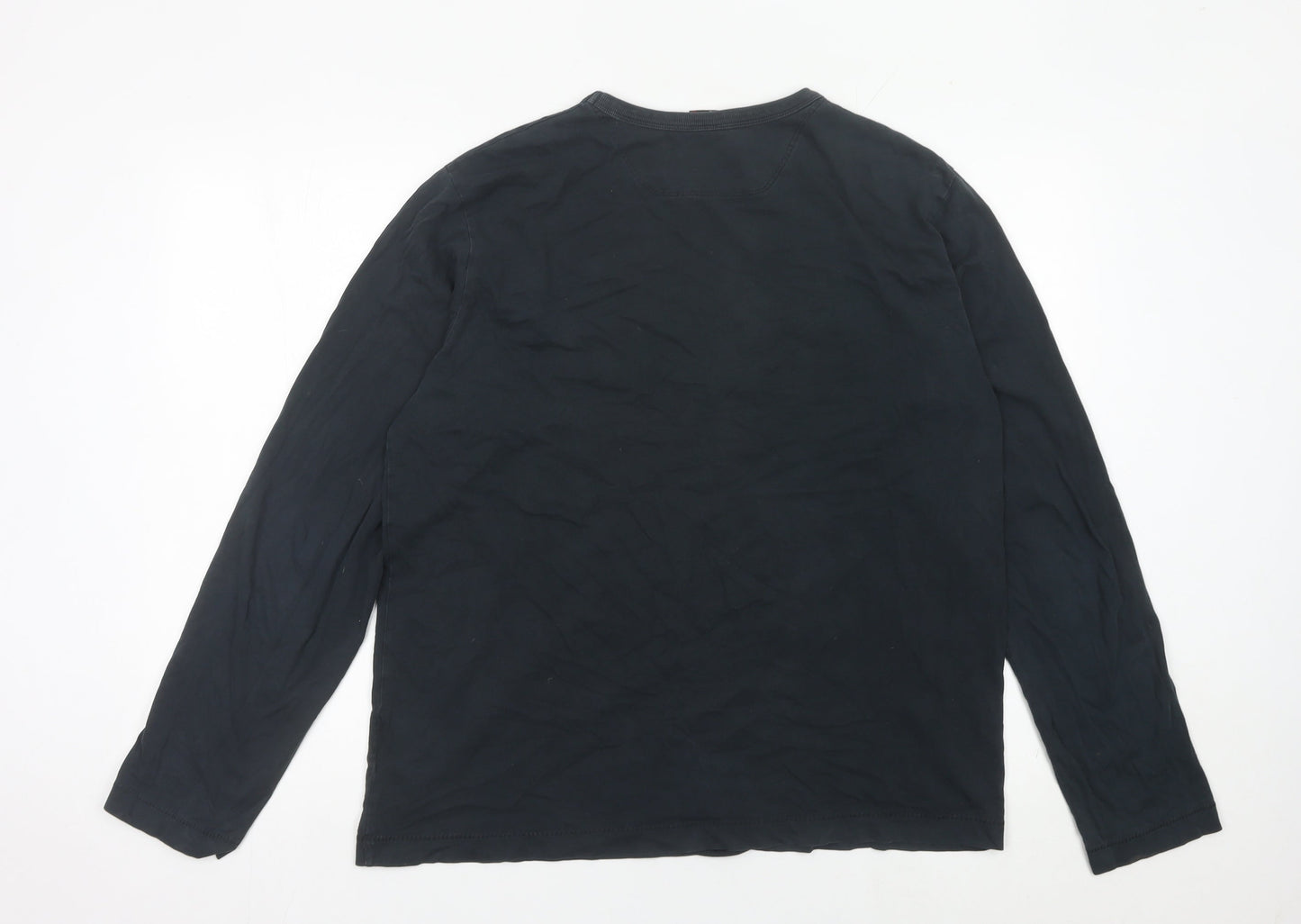 Diesel Men’s Black Cotton Long Sleeve XL Logo Jersey T-Shirt