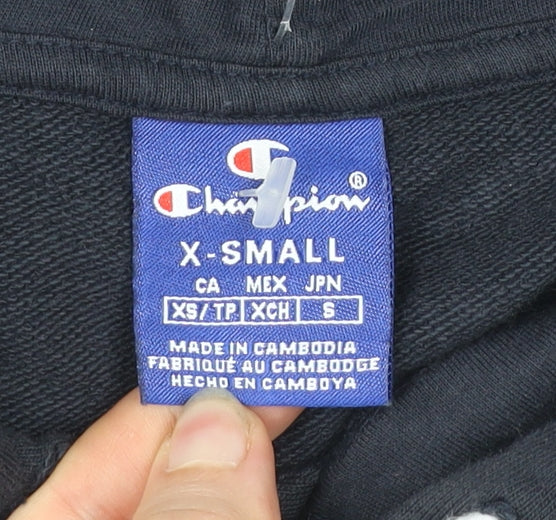 Champion Men’s XS Navy Hoodie Pullover Logo Embroidered Cotton