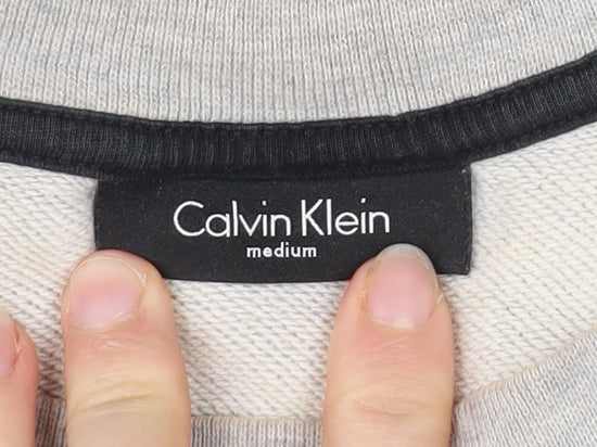 Mens UK M Regular Calvin Klein Grey Pullover Sweatshirt