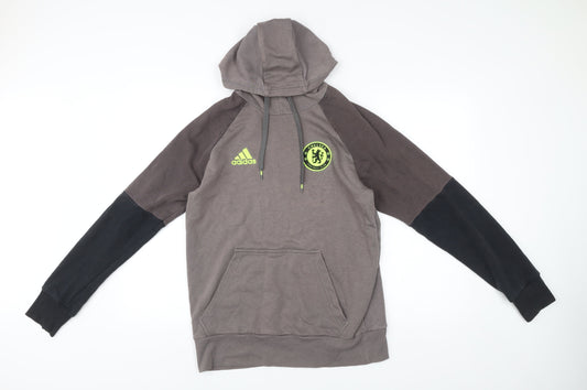 Adidas Men’s Grey Chelsea FC Hoodie Pullover Size M Football Sportswear