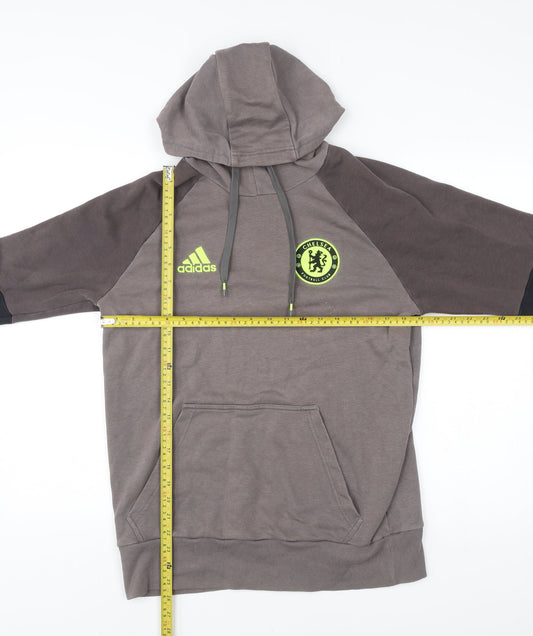 Adidas Men’s Grey Chelsea FC Hoodie Pullover Size M Football Sportswear