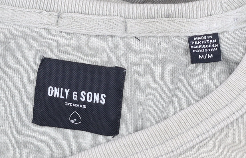 ONLY & SONS Men's Beige Cotton Pullover Sweatshirt Size M