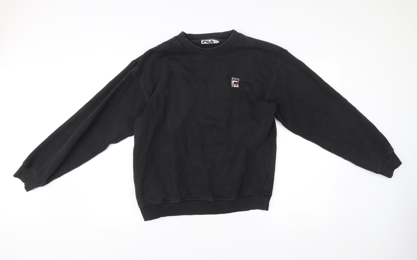 FILA Mens Black M Sweatshirt Pullover Crew Neck Long Sleeve Sportswear