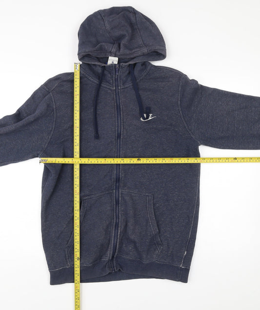 Nike Men's Blue Full Zip Hoodie Size M Cotton Blend Casual