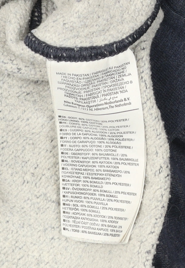 Nike Men's Blue Full Zip Hoodie Size M Cotton Blend Casual