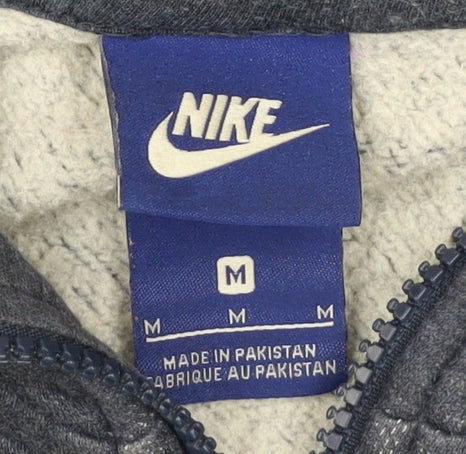 Nike Men's Blue Full Zip Hoodie Size M Cotton Blend Casual