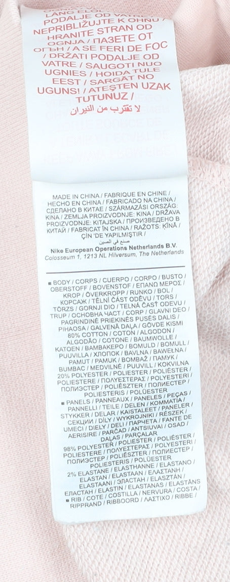 Nike Girls Pink Pullover Hoodie Sweatshirt Logo Print Size 11 Years
