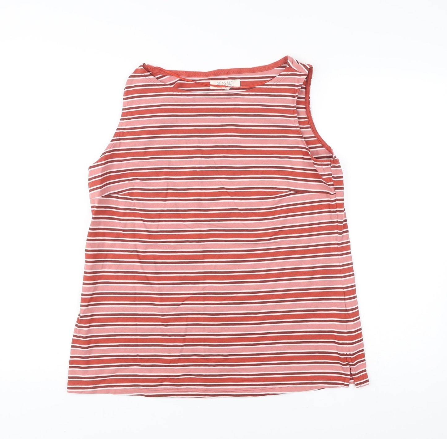 Seasalt Womens Red Striped Organic Cotton Tank Top UK16