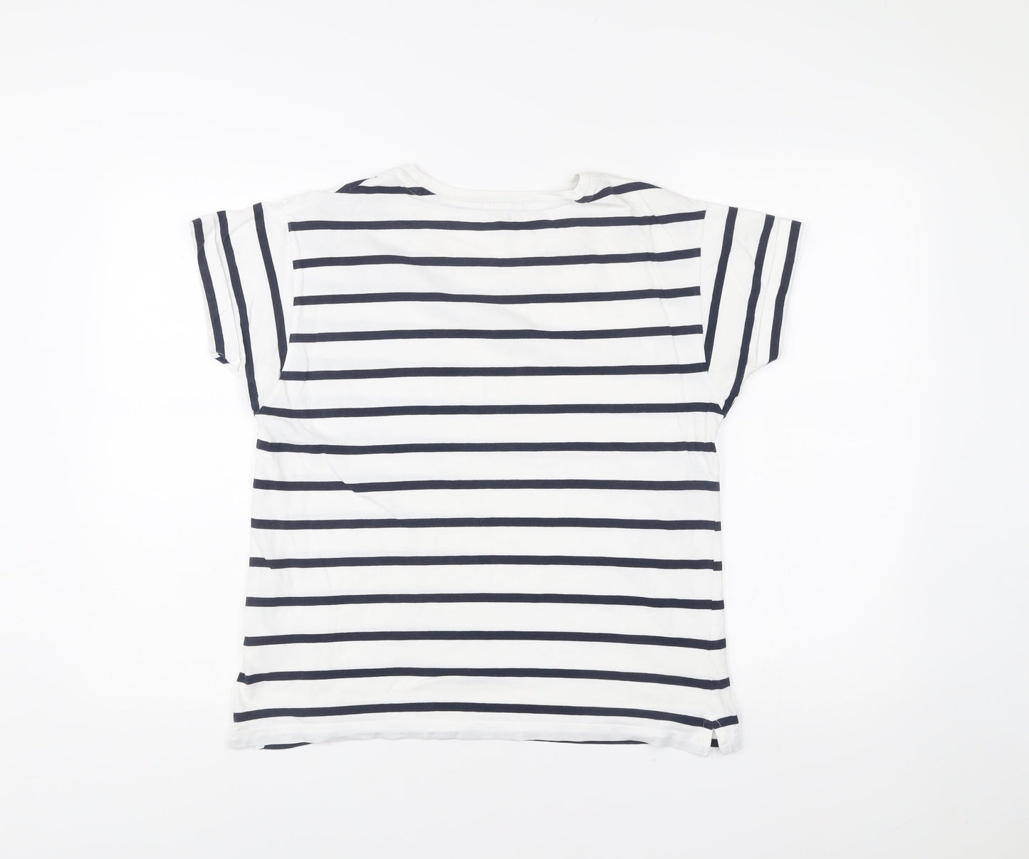 Barbour Women’s White Navy Striped Cotton T-Shirt Size 12