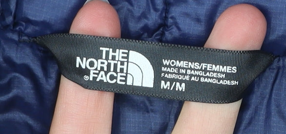 The North Face Womens Blue Medium Quilted Hooded Puffer Jacket