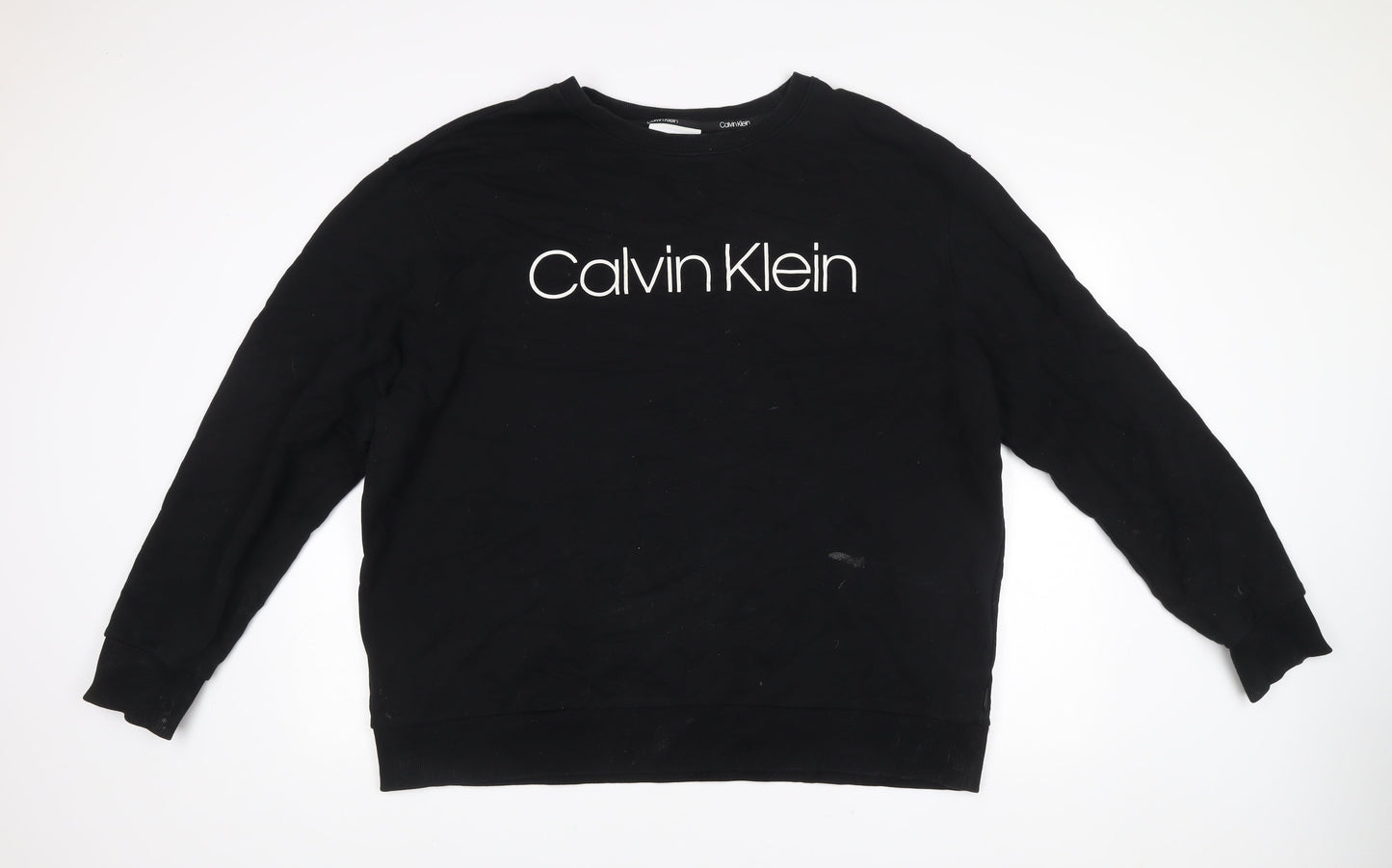 Calvin Klein Men's Black 3XLT Logo Pullover Sweatshirt