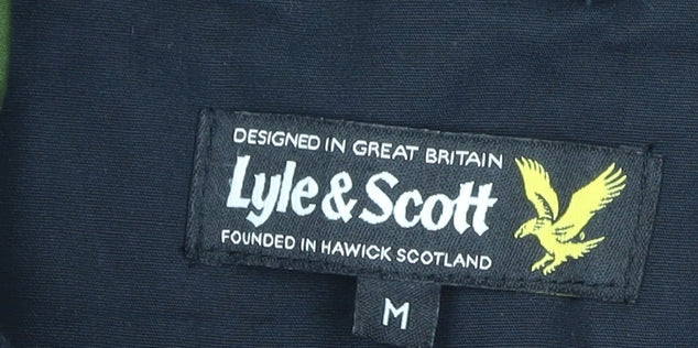 Lyle & Scott Men's Black Cotton Hooded Jacket Size M Casual Zip Coat