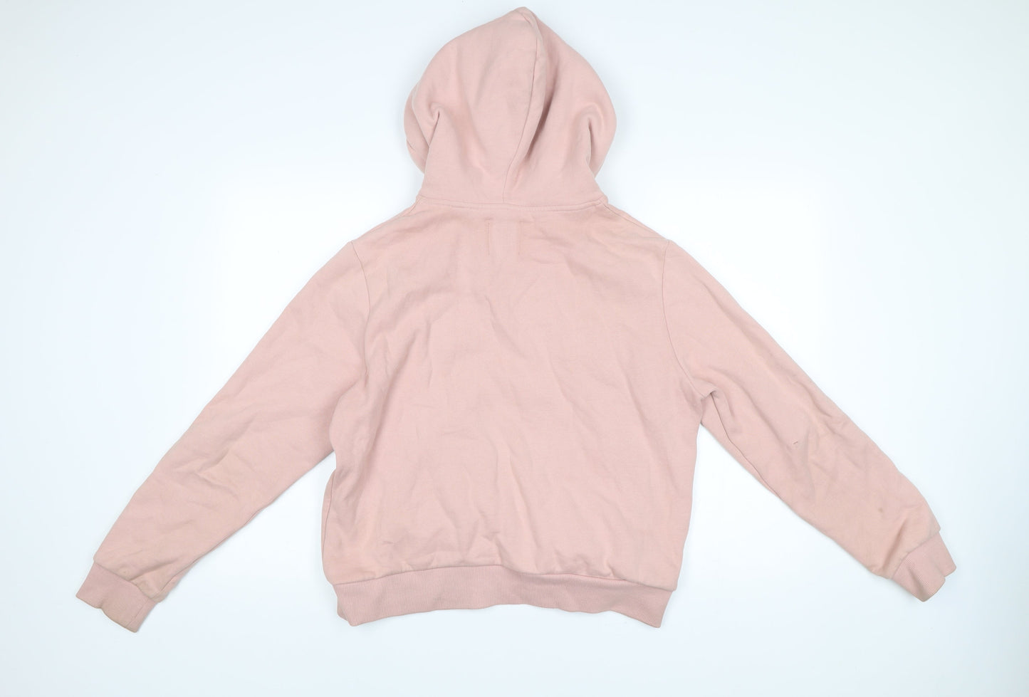 Superdry Womens Pink Pullover Hoodie UK 14 Logo Glitter Casual