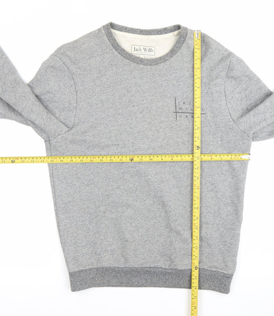 Jack Wills Men’s Grey Classic Fit Sweatshirt M Crew Neck Logo