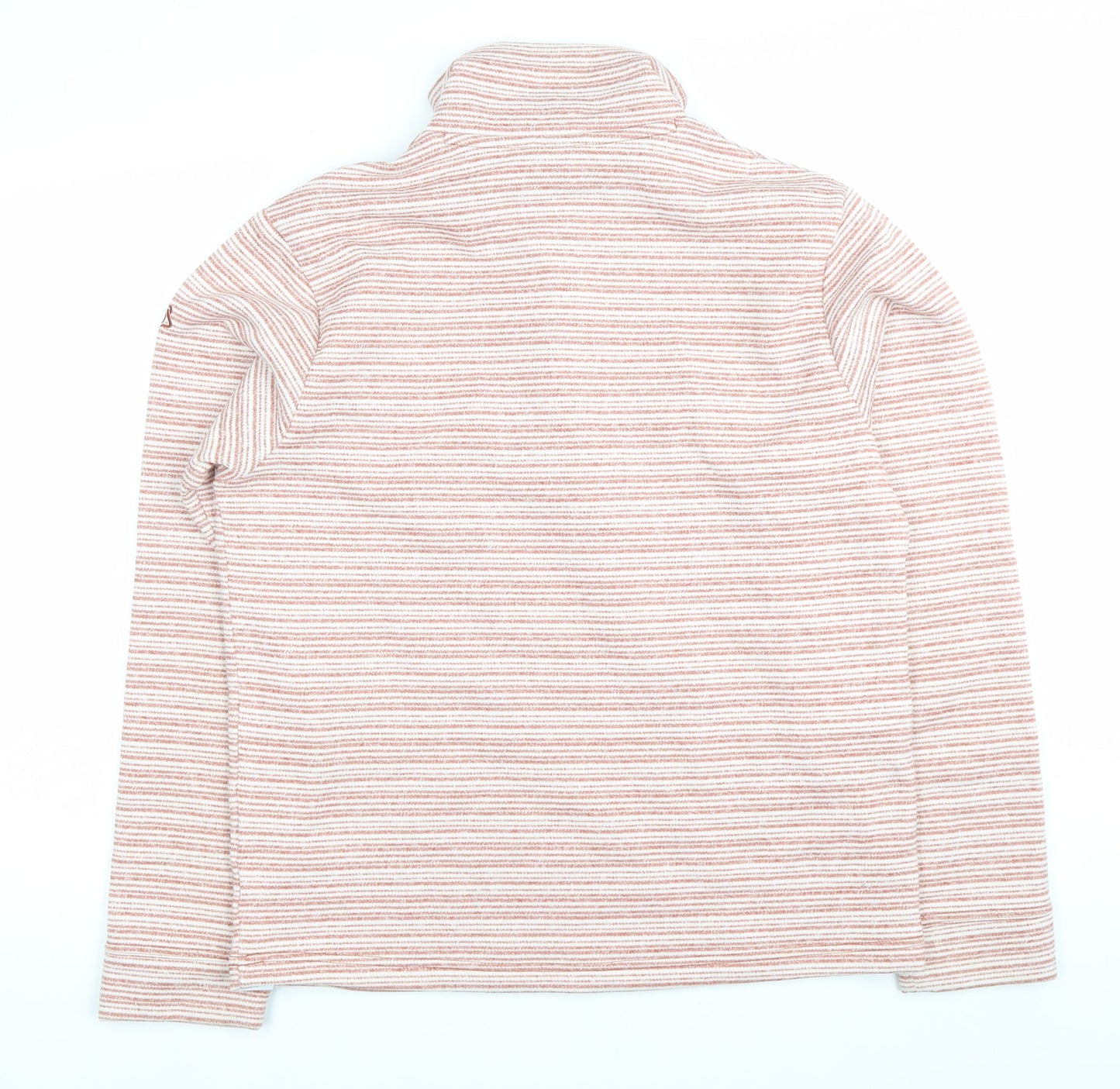 Craghoppers Mens Pink Striped Henley Sweatshirt M High Neck Outdoor