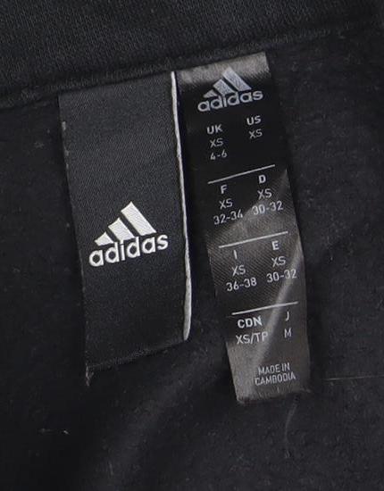 Adidas Women’s Black XS Full Zip Sweatshirt Jacket Slim Fit