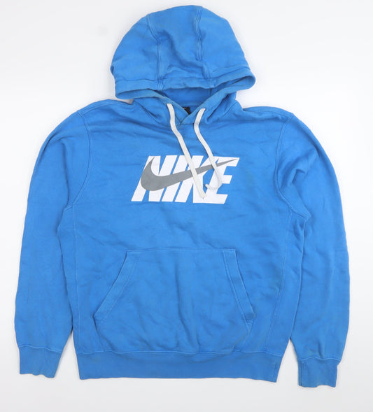 Nike Men’s Blue Pullover Hoodie Small Regular Logo Sportswear