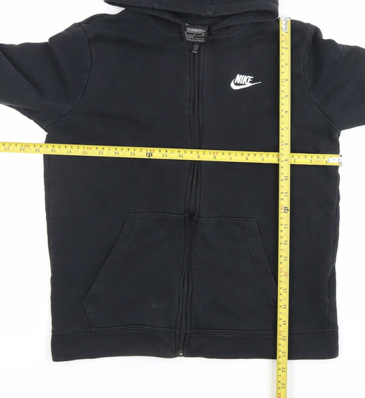Nike Boys Black Full Zip Hoodie XL 158-170cm Standard Fit Logo