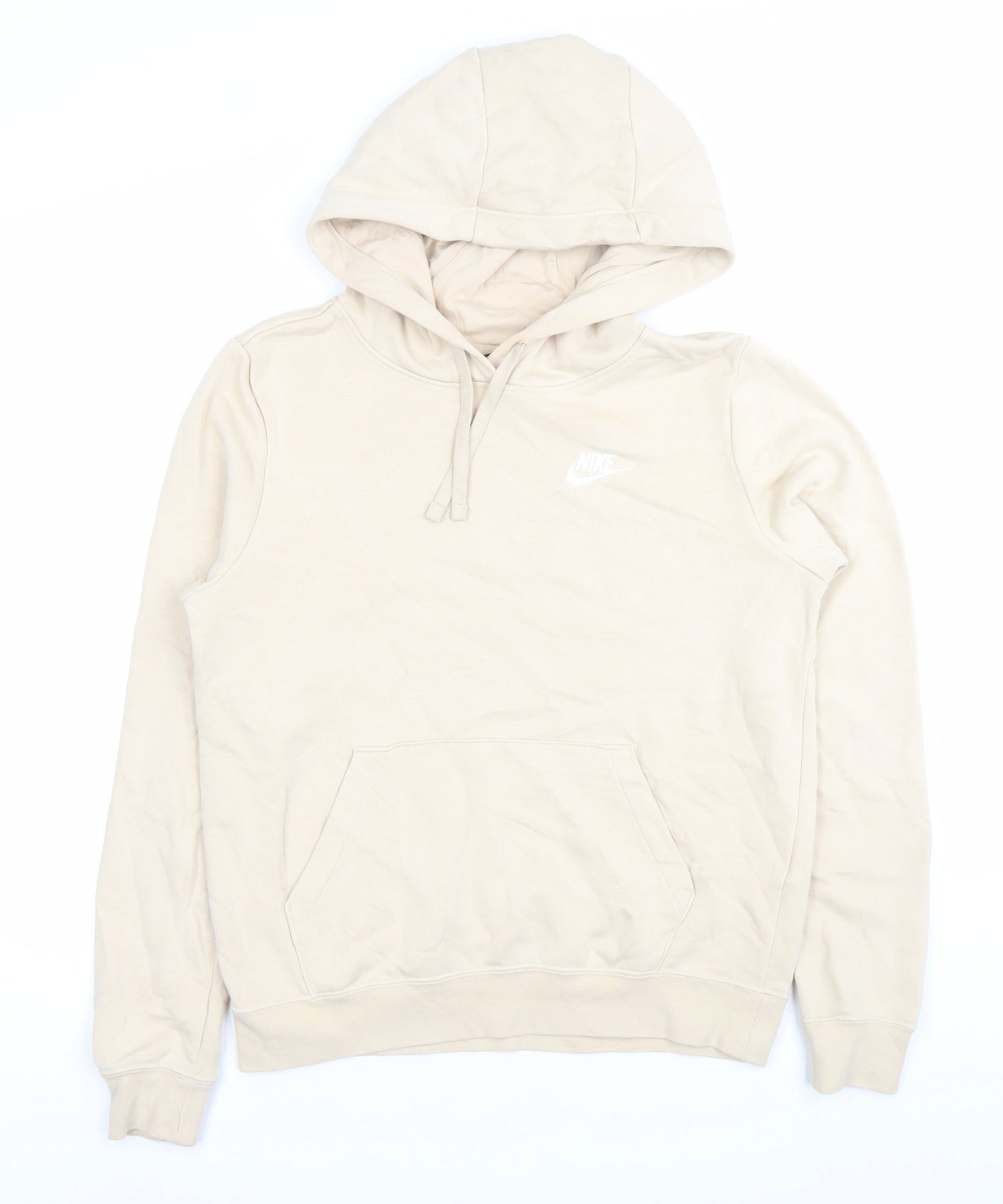 Nike Women’s Beige Pullover Hoodie XS Regular Fit Logo Sportswear