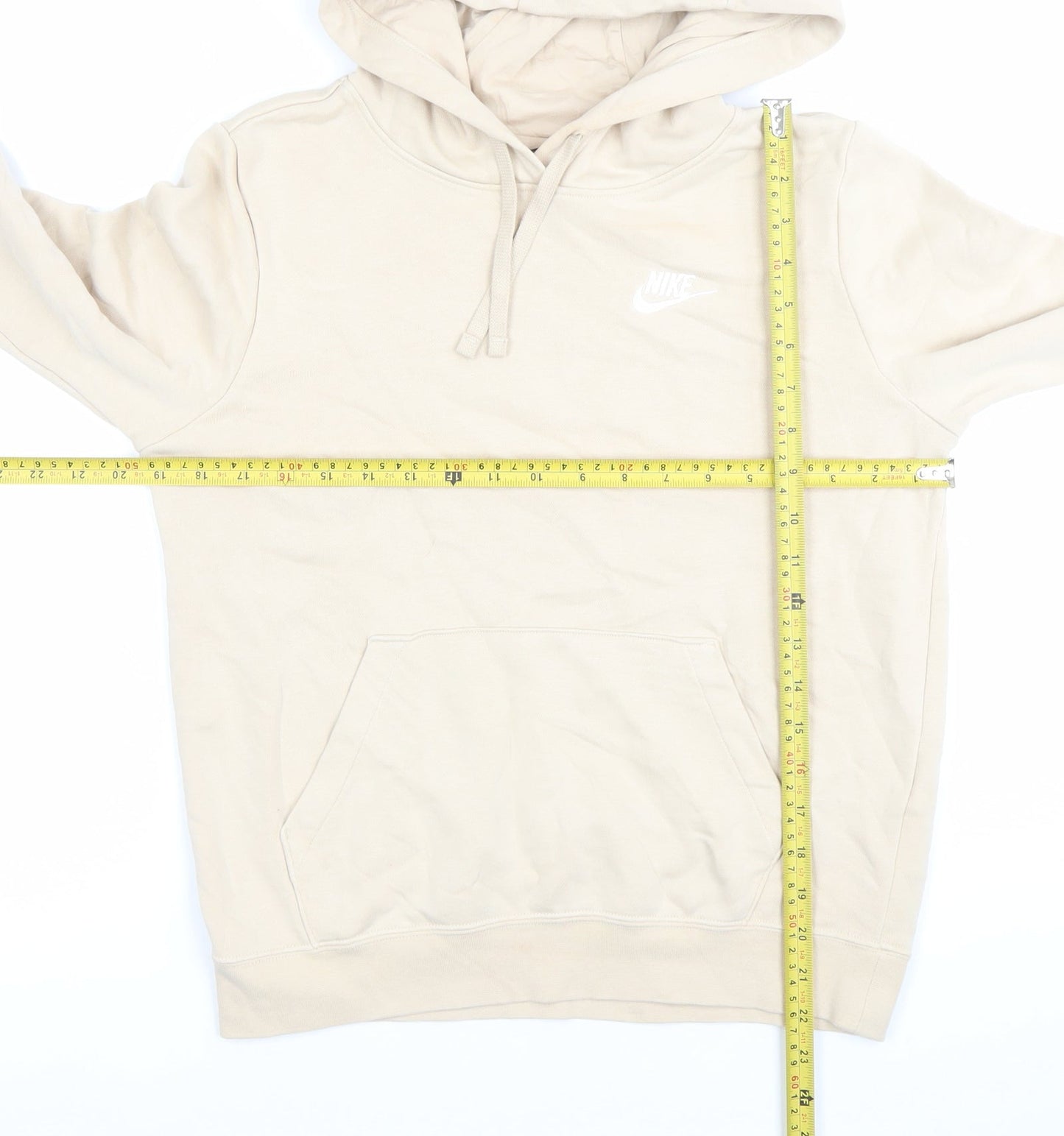 Nike Women’s Beige Pullover Hoodie XS Regular Fit Logo Sportswear