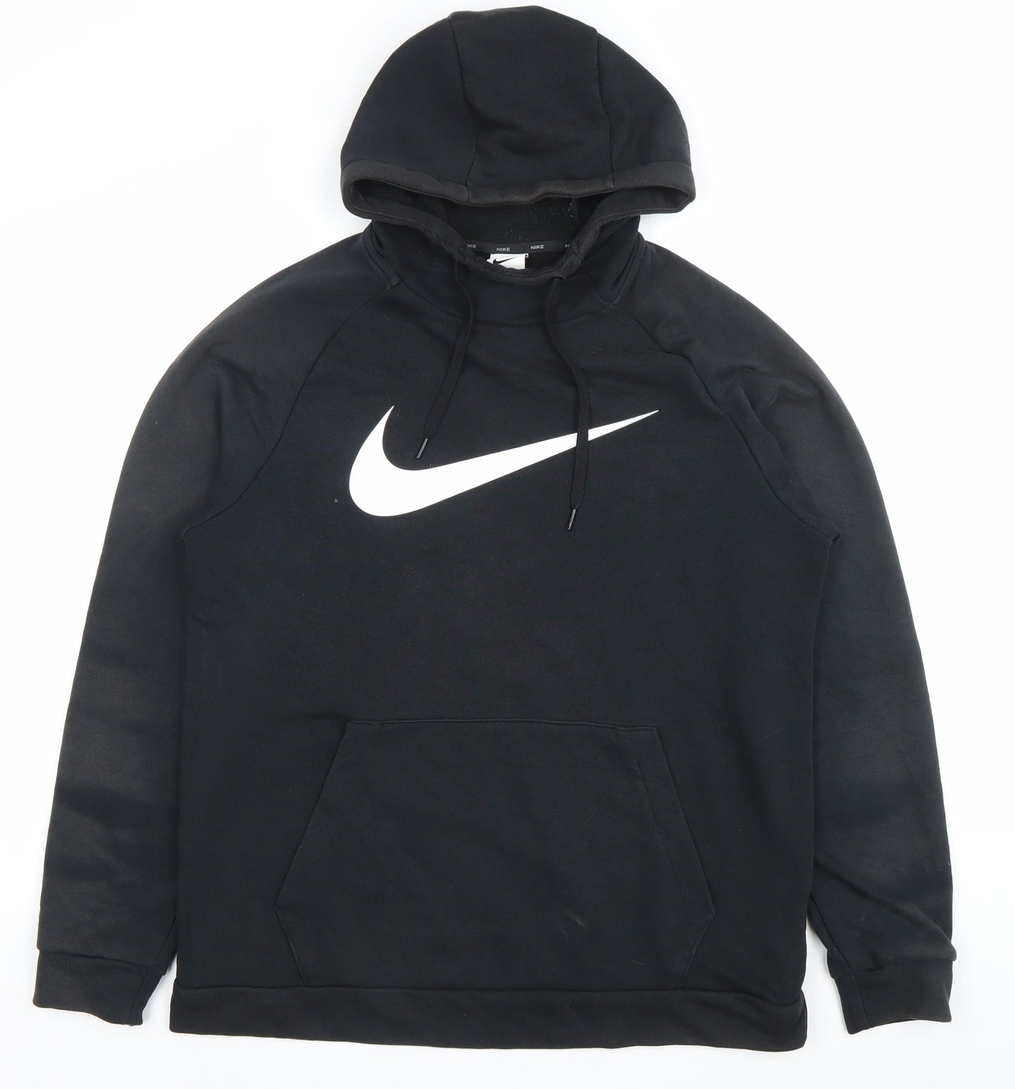 Nike Mens Black Pullover Hoodie M Sports Logo Hooded Sweatshirt