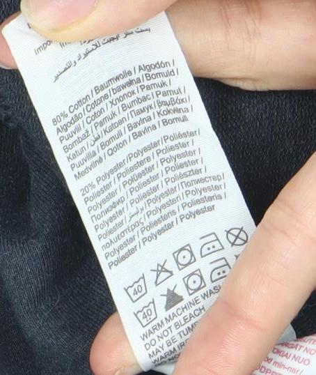 Jack & Jones Men’s Black Pullover Hoodie M Regular Fit Cotton Blend