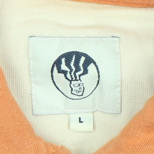Fat Face Men’s Orange Cotton Collared Henley Sweatshirt Size L