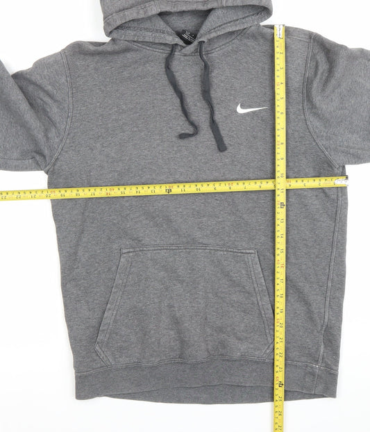 Nike Men’s Grey Small Pullover Hoodie Sweatshirt with Logo