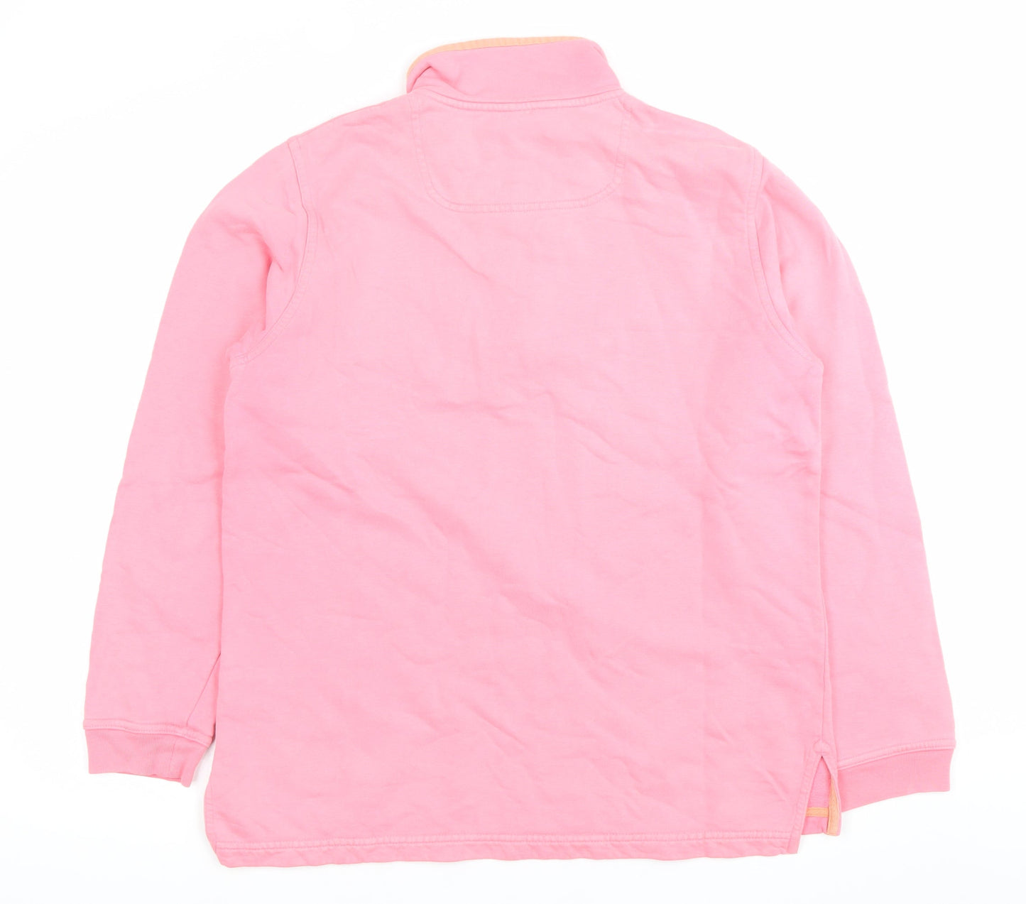 Boden Womens Pink Pullover Sweatshirt M 1/4 Zip Long Sleeve Cotton