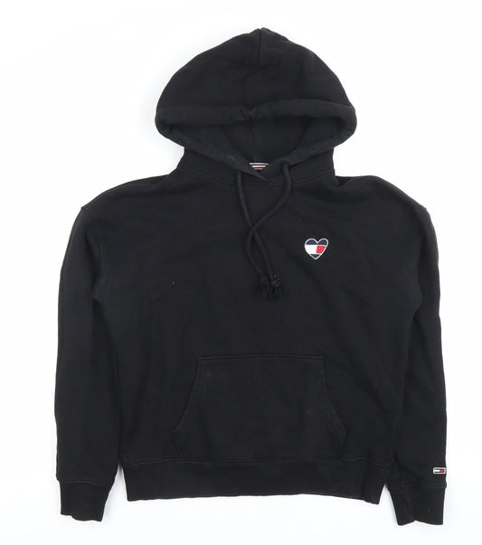 Tommy Jeans Womens Black XS Pullover Hoodie Sweatshirt