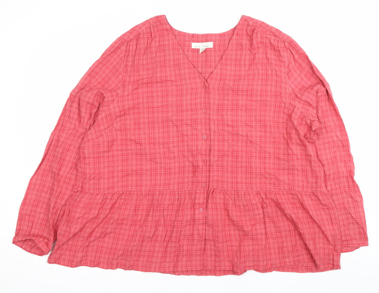 Seasalt Cornwall Women’s Pink Long Sleeve Tunic Blouse Size 22