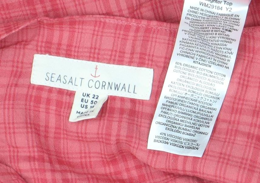 Seasalt Cornwall Women’s Pink Long Sleeve Tunic Blouse Size 22