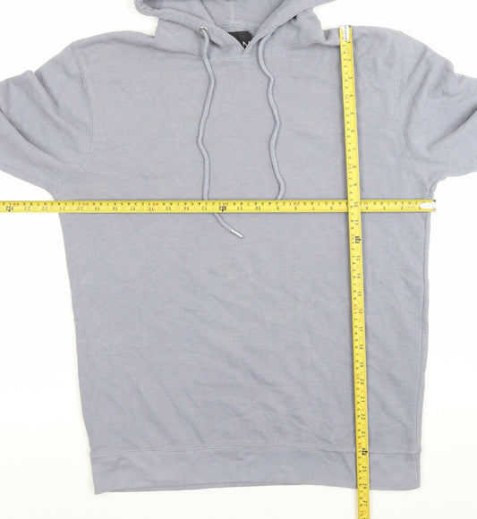 boohooMAN Mens Grey Pullover Hoodie Size M Regular Fit Cotton