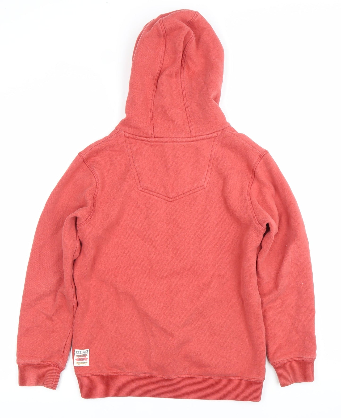 FatFace Boys Red Pullover Hoodie 10-11 Years Bear Graphic Cotton Hooded Jumper