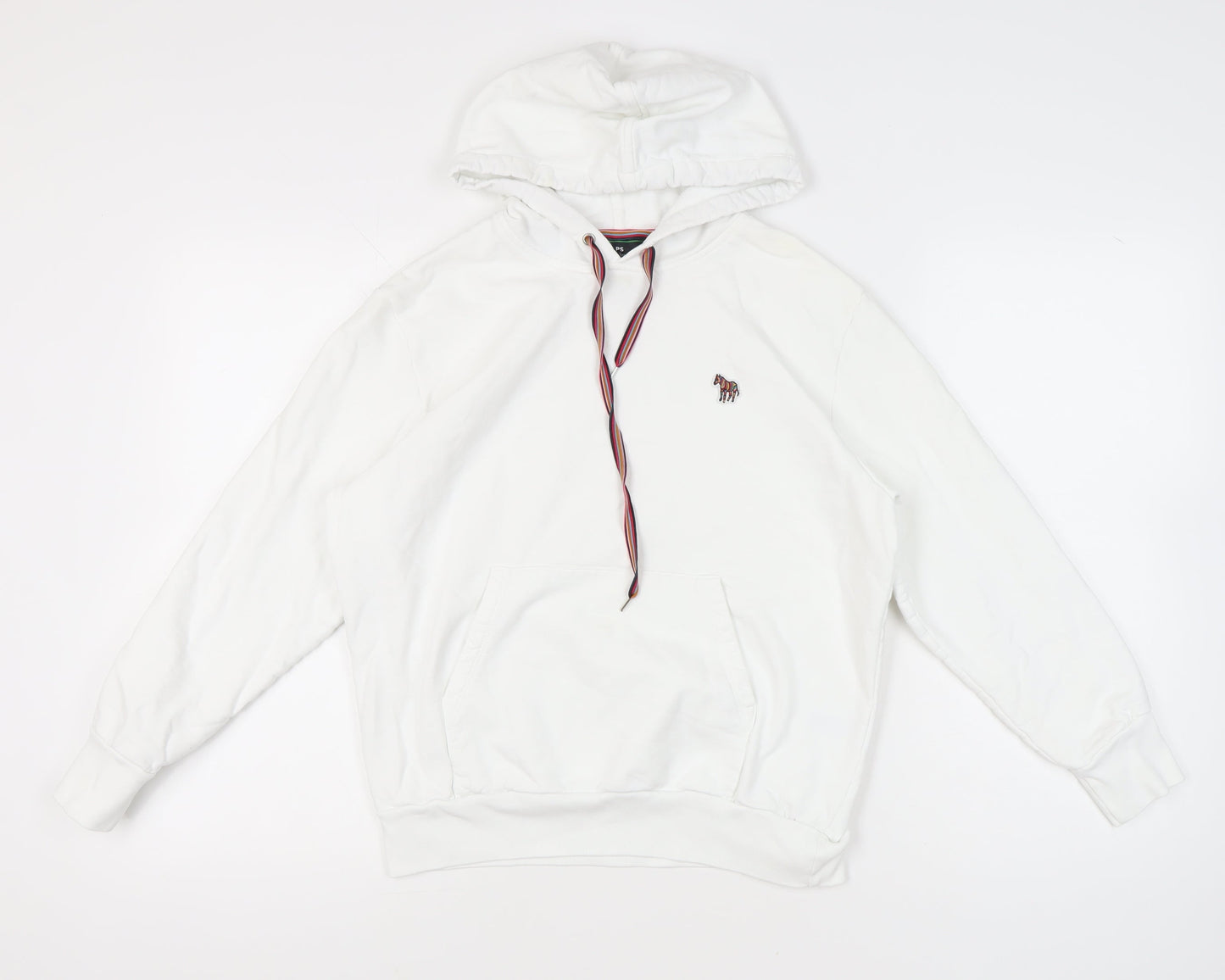Paul Smith Women’s White Hoodie Small Organic Cotton Pullover