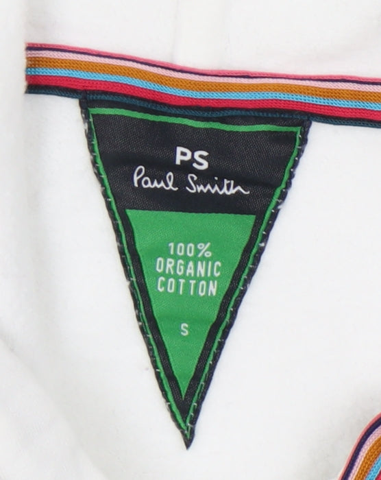 Paul Smith Women’s White Hoodie Small Organic Cotton Pullover